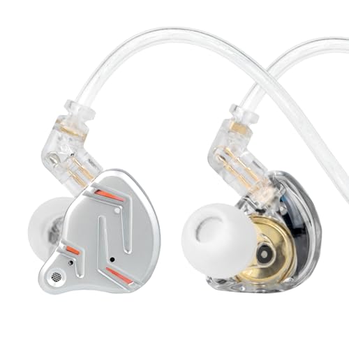 2026 Latest KZ ZST PRO X in Ear Monitor Headphones, 1BA 1DD Hybrid Driver Wired Gaming Earbuds, Deep Bass Sound Wired Ear Buds, HiFi IEM for Gaming Music Singer Musician Drummer (Without mic, Silver) - color: Silver, style: without mic