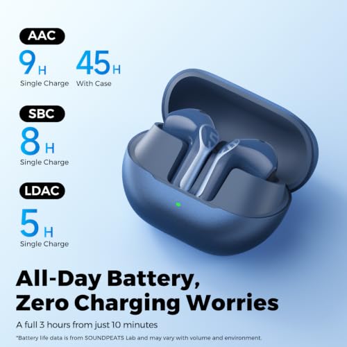 SoundPEATS Air6 HS LDAC Hi-Res Wireless Earbuds, Bluetooth 6.0, 13mm Driver - color: Blue