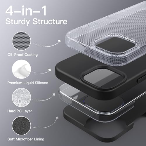 JETech Silicone Case for iPhone 15, Black | Silky Soft Touch, Shockproof Protection, Scratch Resistant, Microfiber Lining - color: Black, size: iPhone 15
