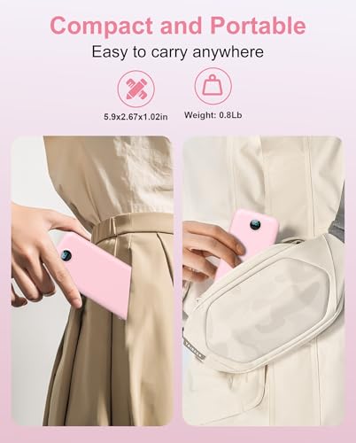 citicr Portable Charger 10000mAh PD20W w/Built-in Cables & Wall Plug Pink - color: Fairy Pink
