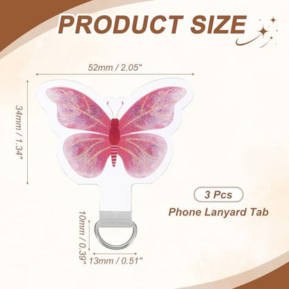 uxcell Phone Tether Tab Universal Butterfly - color: Pink