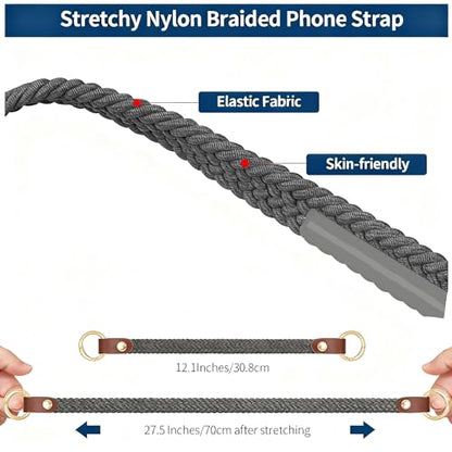 Hovmwey Stretchy Phone Lanyard Tether, 2 Pack Phone Leash Anti-theft Phone Strap for Anti-drop Outdoor Hiking Cycling Climbing Universal for Most Cell Phones, Space Gray - color: Space Gray