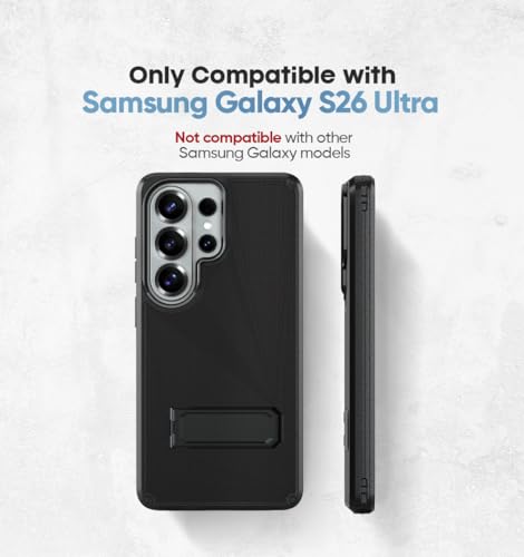 MOTIVE for Samsung Galaxy S26 Ultra Case with Belt Clip and Stand | 6.9" | Case & Holster, MagSafe compatible, built-in Kickstand Horizontal, 360° rotating belt clip, slim low-profile fit - size: s26 Ultra