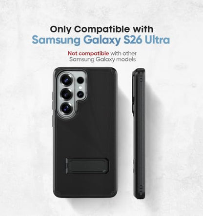 MOTIVE for Samsung Galaxy S26 Ultra Case with Belt Clip and Stand | 6.9" | Case & Holster, MagSafe compatible, built-in Kickstand Horizontal, 360° rotating belt clip, slim low-profile fit - size: s26 Ultra