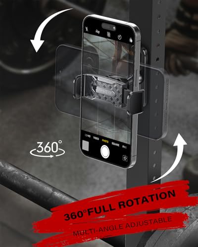 APPS2Car [2 Pack] Gym Magnetic Phone Holder, 360 Adjustable, Compatible with 4.7-6.5" Smartphones, Alloy Base and Joint, Black - size: Black - 2 Pack
