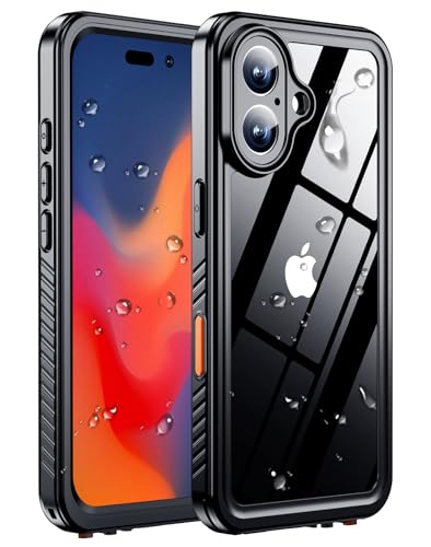 MOZOTER for iPhone 16 Plus Case Waterproof with Clear Sound | [IPX8 Underwater Case][Full Body Shockproof & Dropproof]Built-in Screen Protector for iPhone 16 Plus 6.7 inch-Black - size: For iPhone 16 Plus-6.7 inch