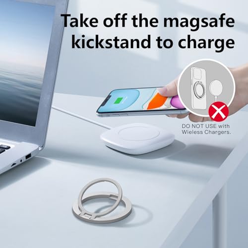 ZXM Magnetic Phone Ring Grip, for iPhone 17/16/15/14/13/12 (Silver) - color: Silver
