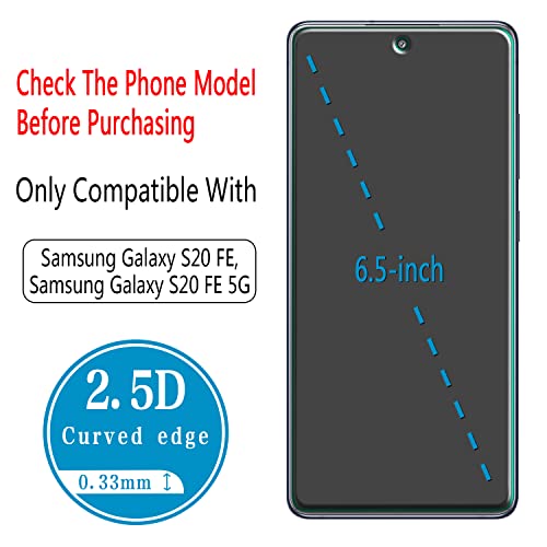 2 Pack Screen Protector for Samsung Galaxy S20 FE/S20 FE 5G - color: Clear