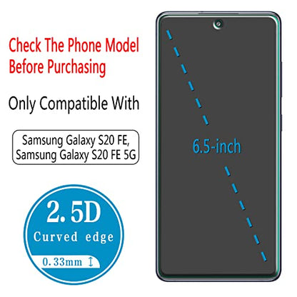 2 Pack Screen Protector for Samsung Galaxy S20 FE/S20 FE 5G - color: Clear