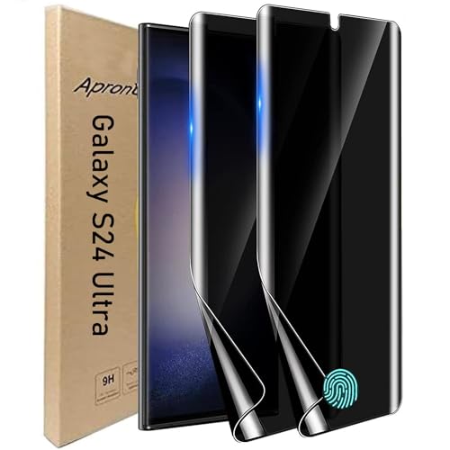 2 Pack for Samsung Galaxy S24 Ultra Screen Protector Privacy Film [Not Glass] 6.8 inch, Easilier Fingerprint Unlock, Anti-Spy Flexible,Full Coverage，Anti-Scratch Shock-Resistant - size: S24 Ultra
