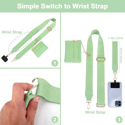 XANGNIER Clip and Go Strap for Phone with Wallet Crossbody,Avocado Color - color: Avocado Color