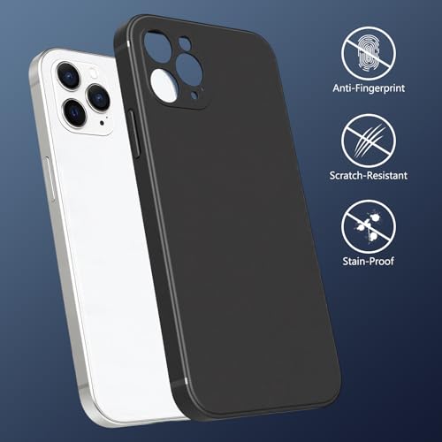 FanTEK Phone Case Compatible with iPhone 12 Pro Case, Anti-Scratch & Fingerprint Phone Case Protective Cover, Matte Black - size: iPhone 12 Pro