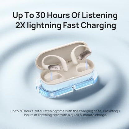mibro OpenEar Pro Open Ear Earbuds with Mic, Lightweight Bluetooth, White - color: White