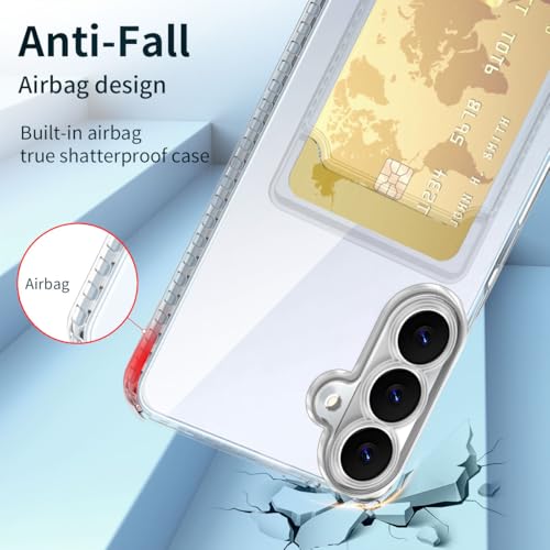 Lunivop Compatible with Samsung Galaxy S26 Plus Case Clear Wallet Card Holder TPU Slim Soft Shockproof Anti-Yellowing Anti-Scratch Transparent Phone Case (for S26 Plus 6.7 '' Clear) - size: for Samsung Galaxy S26 Plus