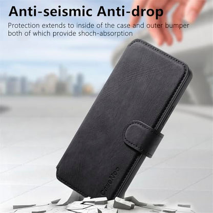2 in 1 Wallet Case for Google Pixel 10a CMG Black | PU Leather Magnetic Flip Folio Case with RFID Blocking Card Holder, Credit Card Slots Kickstand, Shockproof Protective Cover - color: Black, size: Google Pixel 10a