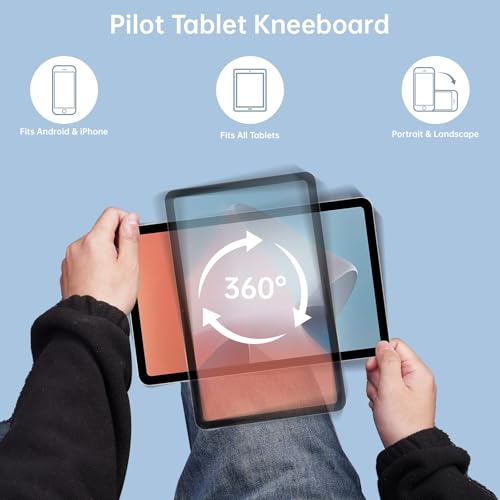 NiHome Adjustable Pilot Magnetic Kneeboard Fit for iPad, Lap Mount, Black - color: Black (with 33.5“ Elastic Strap)