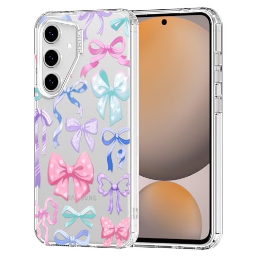 MOSNOVO Case for Samsung Galaxy S24 FE, [Buffertech 6.6ft Military-Grade Drop Protection] [Anti Peel Off Tech] Clear TPU Bumper Phone Case Cover Design - Bows - color: Clear - Bows, size: Samsung Galaxy S24 FE