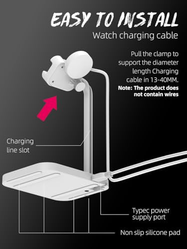 2 in 1 Universal Wireless Charging Dock - color: White Universal Watch Bracket+Wireless charging