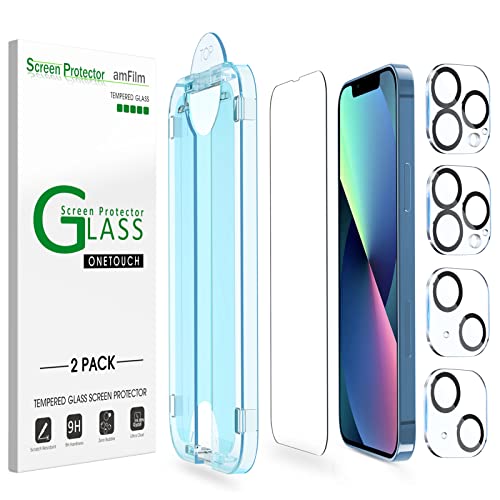 amFilm OneTouch for iPhone 13/13 Pro Screen Protector 6.1" Tempered Glass - size: IPH13-6.1”
