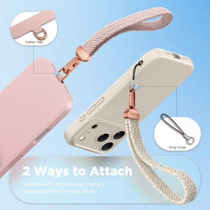 SURPHY Elastic Phone Wrist Strap, Phone Lanyard, Key Chain Lanyards - color: Pink