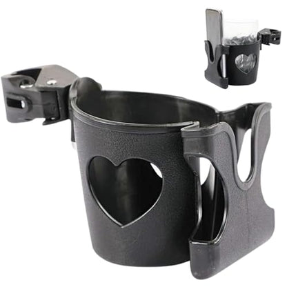 2 in 1 Stroller Cup Holder with Phone Holder, Drink Cup Bottle Holder Easy to Install Practical Cup Phone Holder Bottle Holder for Stroller Bike, Wheelchair/Walker