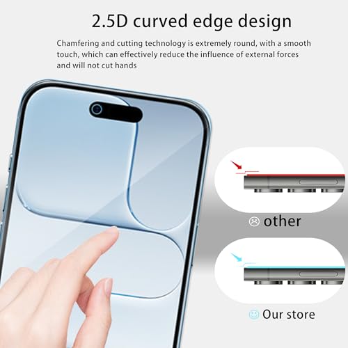 Anti Blue Light Screen Protector For iPhone Air Tempered Glass Film 2-Pack with Easy Alignment Tool