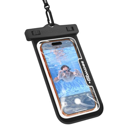 SEAWAG Next Waterproof Phone Pouch, IPX8 Dry Bag for iPhone 16 15 14 13 Pro Max & Samsung Galaxy S25 S24 — Underwater Case, Full Touchscreen, Lanyard, Beach Pool Snorkeling, 1 Pack Blackwhite - color: 1Pack BlackWhite