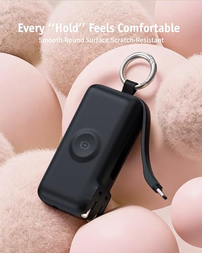 RORRY Flow Portable Charger 10000mAh 40W Wall Plug Power Bank Battery Pack - color: Black