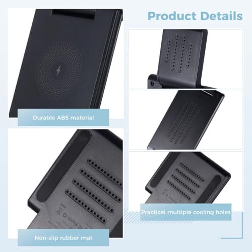 3 in 1 Charging Station for Phone Smartwatch and Earbuds, 15 W Fast Wireless Charger Stand, Foldable and Portable Dock for Multiple Devices, Compatible with Qi-Enabled Smartphones