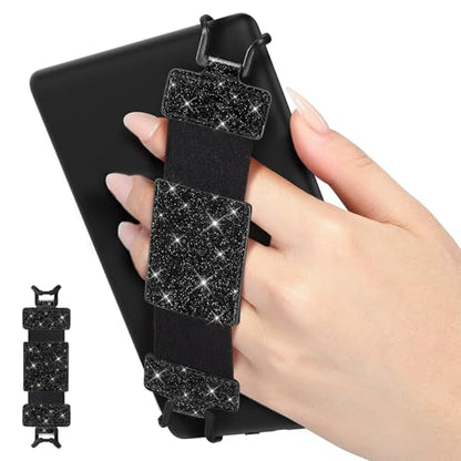 MoKo Soft Hand Strap for 6-8" Kindle eReaders Fire Tablet, Glitter Black - color: Glitter Black, style: Soft Pu Strap