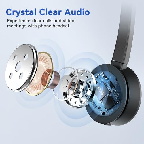 Wantek Cisco Phone Headset for Landline Office Phone,Noise Canceling Microphone and Mute Switch,Telephone Headset Compatible with Cisco IP-7940 7942 7945 7960 7962 7965 7811 7821 8811 8841 8845 8851 - color: Gray