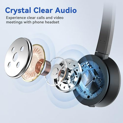 Wantek Cisco Phone Headset for Landline Office Phone,Noise Canceling Microphone and Mute Switch,Telephone Headset Compatible with Cisco IP-7940 7942 7945 7960 7962 7965 7811 7821 8811 8841 8845 8851 - color: Gray