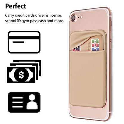 OBVIS Cell Phone Card Holder Stick On Wallet, Gold, 2 Pack - color: Gold