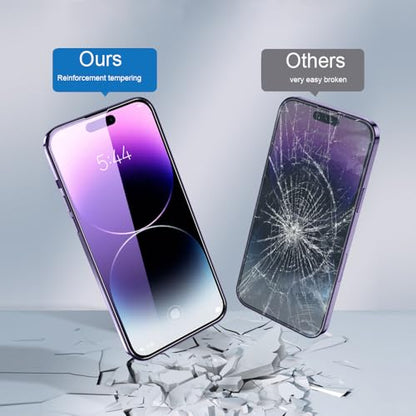 6.1 Inch [3 Pack] Tempered Glass Screen Protectors are compatible with iPhones 15 models. They are scratch resistance and bubble-free with a 9H hardness rating.