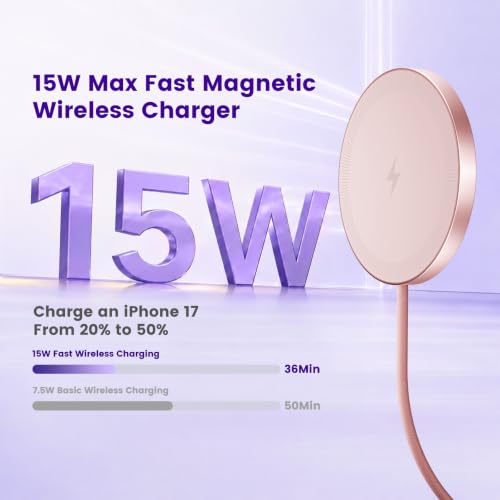 15W Magnetic Fast Charging Pad, Wireless Charger for Apple MagSafe - color: Pink*3