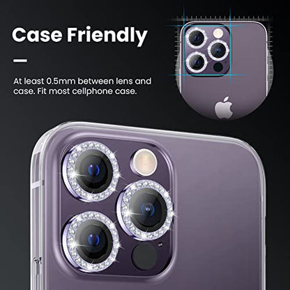 Tensea Bling Camera Lens Protector for iPhone 14 Pro/iPhone 14 Pro Max - color: B-Purple Diamond
