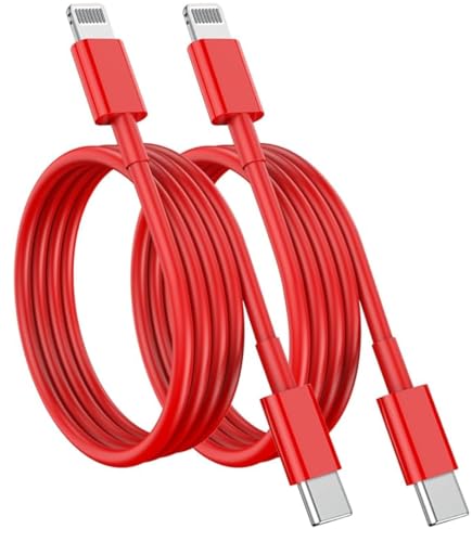 USB C to Lightning Cable, Compatible iPhone 14/13/12/11, Lightning Devices - color: Red, size: 6ft