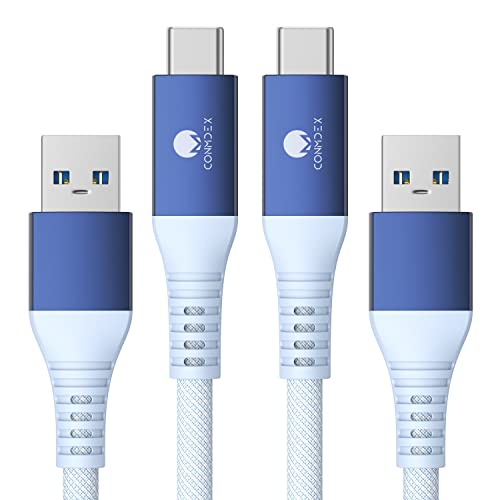 CONMDEX Android Auto USB Cable [3ft, 2-Pack] 10Gbps, 3A Fast Charging - color: Blue, size: 3ft+3ft, style: 2Pack