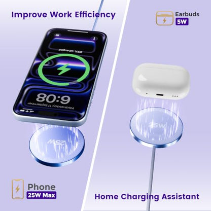 MagSafe 25W Wireless Charger for Apple Magnetic Fast Charging Pad - color: Dark Violet