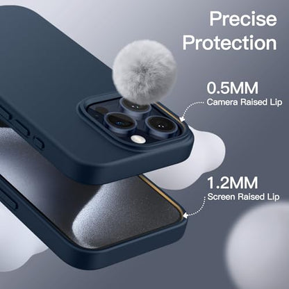JETech Silicone Case for iPhone 15 Pro Max, Navy | Silky Soft Touch, Shockproof Protection, Scratch Resistant, Microfiber Lining - color: Navy, size: iPhone 15 Pro Max