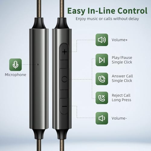 APETOO USB C Headphones with Mic & Volume Control for Samsung S26 S25 A17
