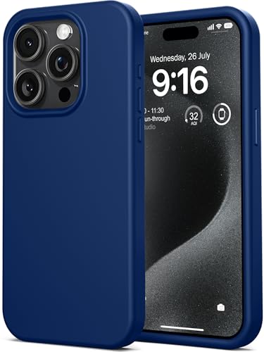 IceSword Compatible with iPhone 16 Pro Case Blue Navy Royal, Silicone Phone Case Cover Thin Slim Full Body Protective, Soft Neutral Premium Gel Anti Scratch [Shockproof] 6.3 inch 16Pro - Blue - color: Blue, size: iPhone 16 Pro (6.3 inch)