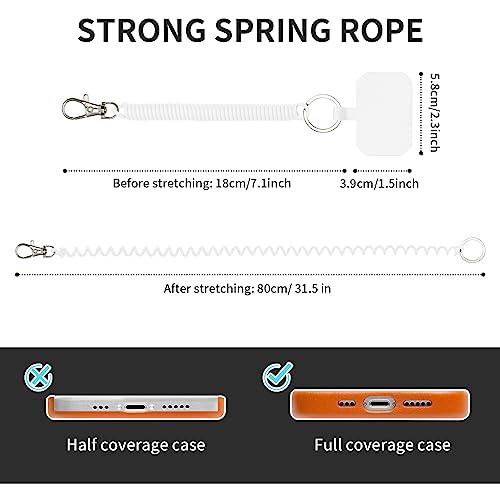 HOTEMIA Phone Tether Lanyard Anti-Drop Outdoor Strap with Carabiner for Skiing, Hiking, Cycling, Fishing, Climbing - Fit iPhone and Most Cell Phones (Black+White) - color: Black+White