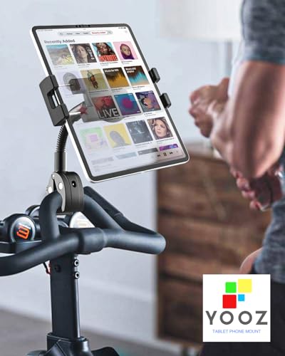 Handlebar Tablet Holder for Bike Pram Moto Wheel Chair, Metal Gooseneck Arm