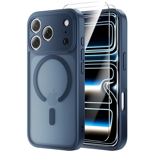 Anti-Yellowing for iPhone 17 Pro Max Case with 2X Screen Protectors, [Compatible with MagSafe] [12FT Military Grade Drop] Slim Thin Phone Cover 6.9 Inch,Blue - color: Blue, size: Iphone 17 Pro Max