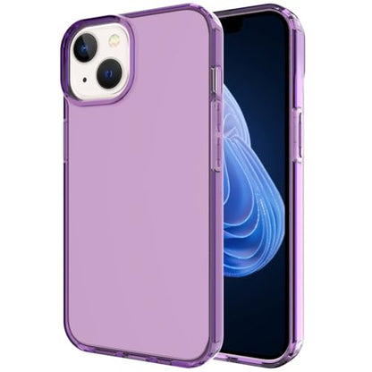 Phone Case for iPhone 14 Clear, [Crystal Clear][Non-Yellowing] Slim Shockproof Reinforced Drop Protective Flexible TPU Back Cover Phone Case for iPhone 14 Protective Case(Purple) - color: Purple