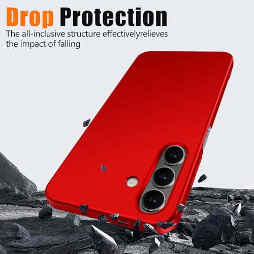 for Samsung Galaxy A16 5G Case,Ultra Thin Matte PC Hard Shell | Lens Protection,Simple Durable Slim Fit Phone Case,Hard Protective Cover, 6.7in Red JUS13-27 - color: Red