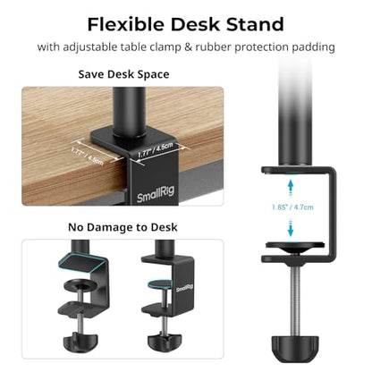 SMALLRIG Camera Mount C Stand, 15"-35" Adjustable Desk Clamp Table Tripod - style: Clamp 3488