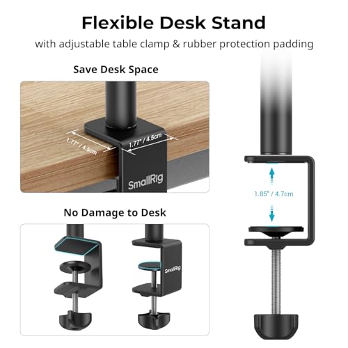 SMALLRIG Camera Mount C Stand, 15"-35" Adjustable Desk Clamp Table Tripod - style: Clamp 3488