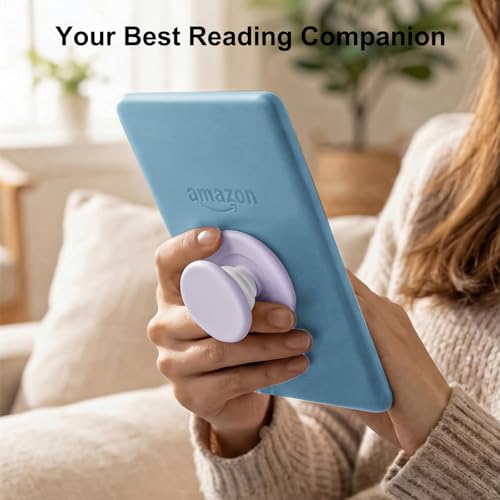 MOROCK Grip for Kindle with Kickstand and Magnetic Stand, Soft Silicone Magnetic Finger Grip for Kindle, iPhone and Smartphone, Cute Magnetic eReaders Holder, Light Purple - color: Light Purple